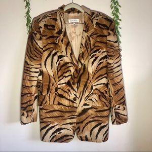 ESCADA Tiger Print Rabbit and Wool Jacket